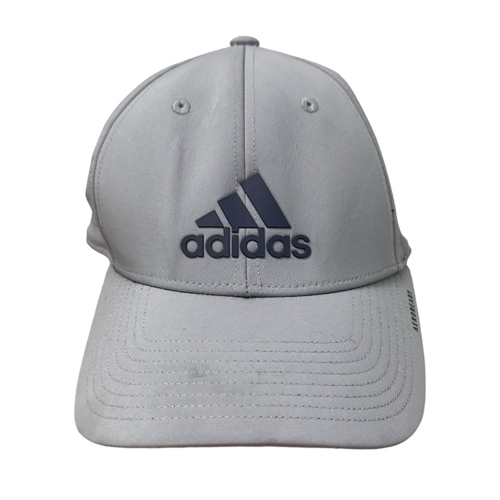 Adidas Men's Size L/ XL Gray Aeroready Stretch-Fit Hat Cap